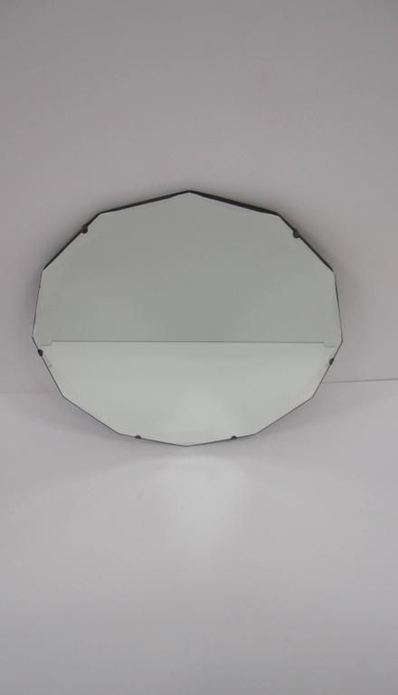 Round Hollywood Regency Beveled Glass Wall Mirror For Sale At 1stdibs For Round Scalloped Edge Wall Mirrors (View 7 of 15)
