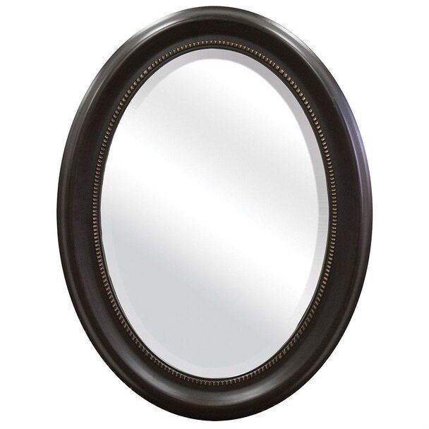 Round Oval Bathroom Wall Mirror With Beveled Edge And Bronze Frame With Oval Beveled Wall Mirrors (Photo 8 of 15)
