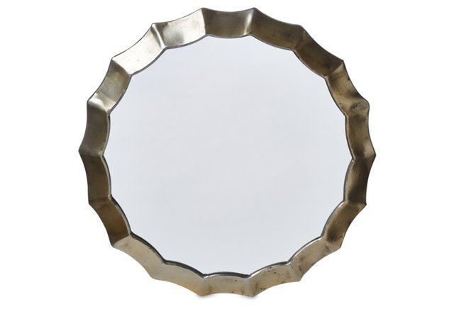 Scalloped Edge Accent Mirror, Silver | Accent Mirrors, Mirror, Mirror Decor Within Round Scalloped Edge Wall Mirrors (View 6 of 15)