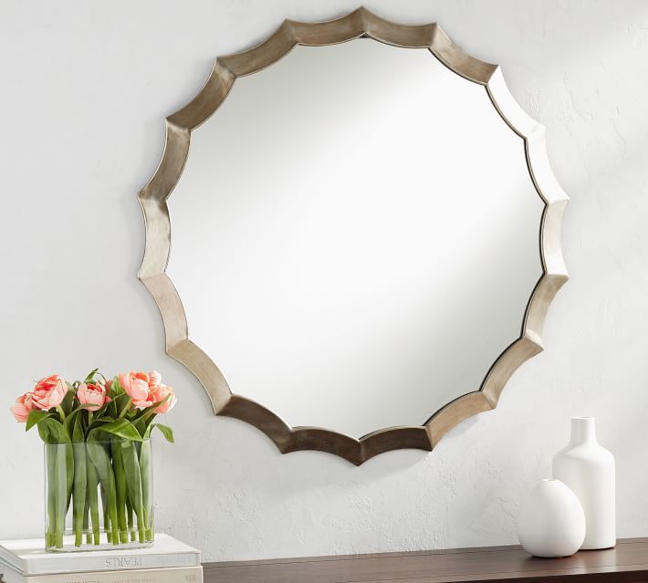 Scalloped Wall Mirror – Round | Pottery Barn Intended For Round Scalloped Edge Wall Mirrors (View 5 of 15)