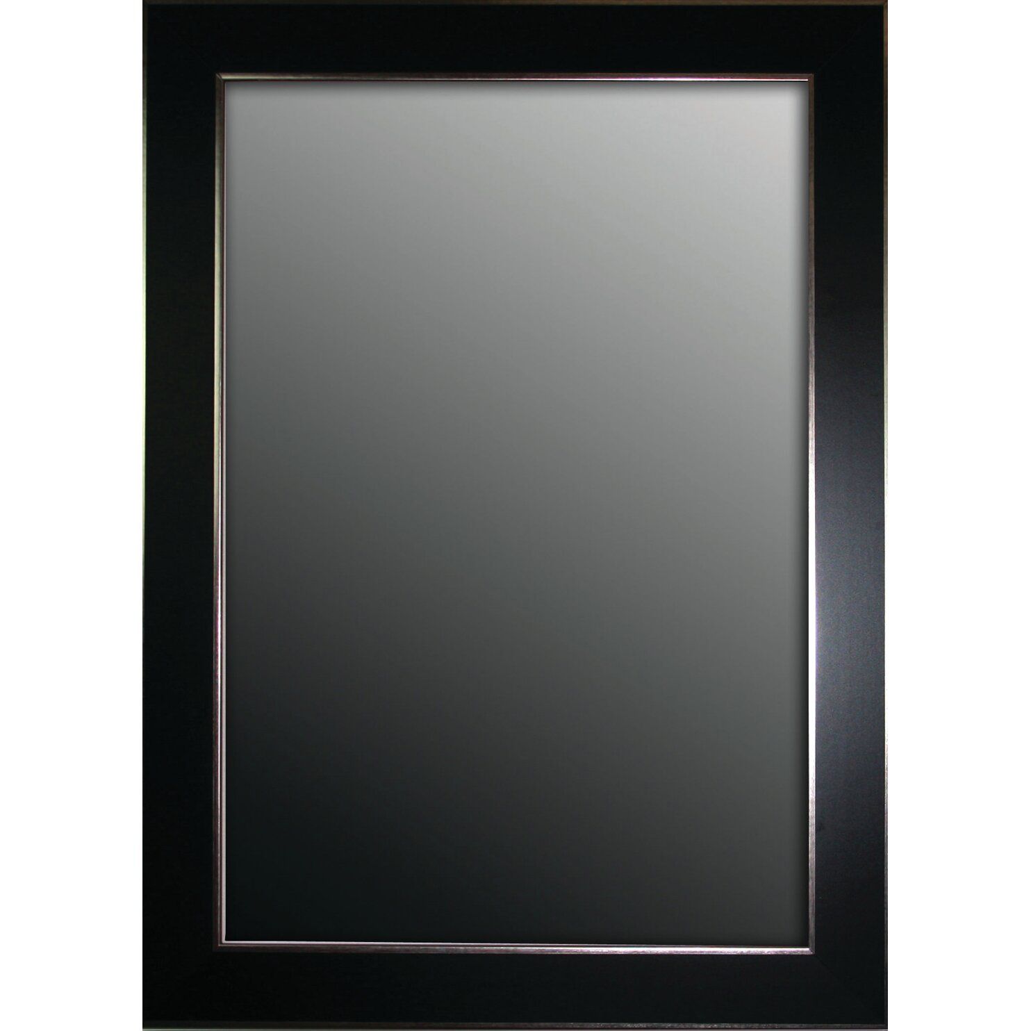 Second Look Mirrors Semi Matte Black With Silver Trim Edges Wall Mirror Inside Smoke Edge Wall Mirrors (View 3 of 15)