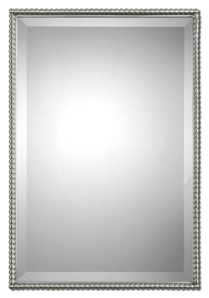 Sherise Brushed Nickel Metal Mirror 21"x31"x2" | Brushed Nickel Mirror Regarding Polished Nickel Rectangular Wall Mirrors (Photo 11 of 15)