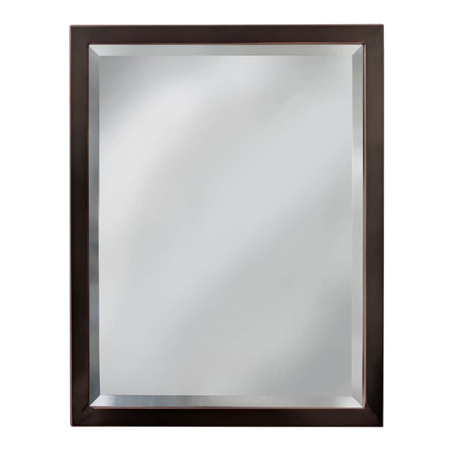 Shop Allen + Roth 24 In Oil Rubbed Bronze Rectangular Bathroom Mirror In Two Tone Bronze Octagonal Wall Mirrors (View 7 of 15)