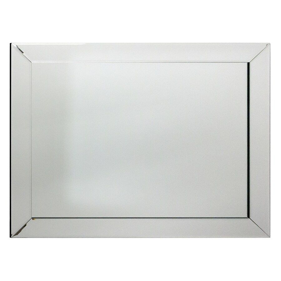 Shop Allen + Roth 24 In X 30 In Mirrored Beveled Rectangle Frameless With Frameless Rectangular Beveled Wall Mirrors (View 15 of 15)