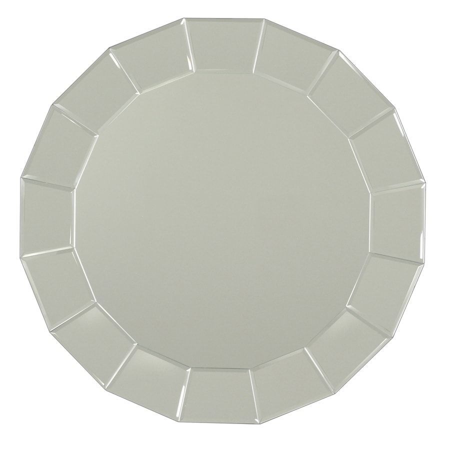 Shop Allen + Roth Beveled Round Frameless Wall Mirror At Lowes Pertaining To Frameless Round Beveled Wall Mirrors (Photo 12 of 15)