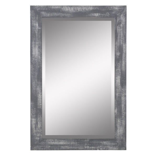 Shop Aspire Home Accents 604m Morris 24" X 36" Rectangular Beveled Wood Regarding Wood Rounded Side Rectangular Wall Mirrors (View 12 of 15)