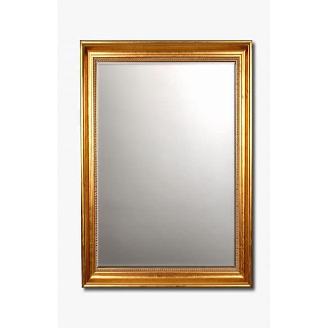 Shop Beaded Gold Framed Beveled Rectangular Wall Mirror – Free Shipping With Regard To Warm Gold Rectangular Wall Mirrors (View 4 of 15)