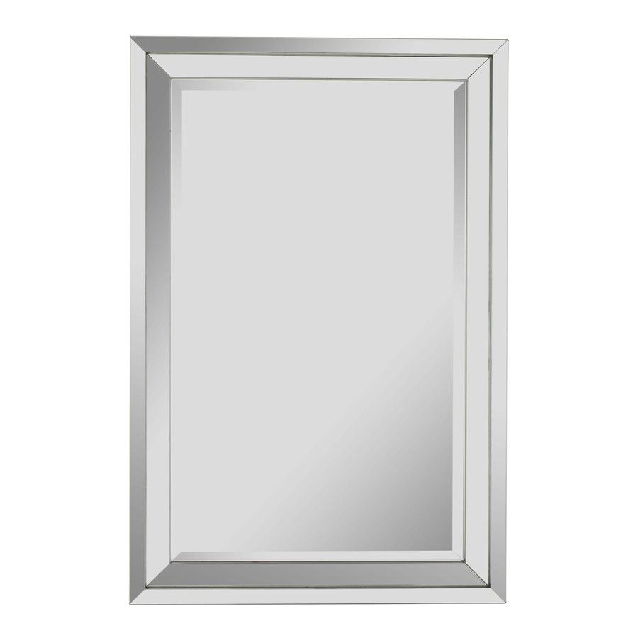 Shop Cooper Classics Paula 24 In X 36 In Beveled Rectangle Frameless For Crown Frameless Beveled Wall Mirrors (View 15 of 15)