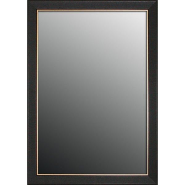 Shop Etched Black Walnut Pattern Gold Trim Mirror (34x44) – Free Intended For Dark Gold Rectangular Wall Mirrors (View 9 of 15)