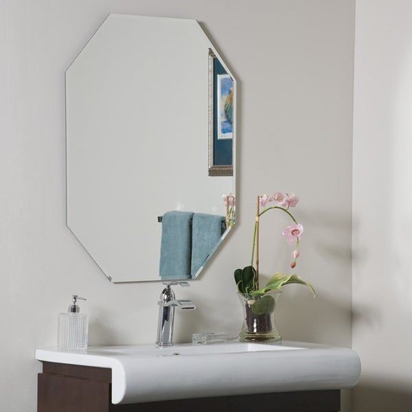 Shop Frameless Octagon Beveled Mirror – Free Shipping Today – Overstock With Regard To Double Crown Frameless Beveled Wall Mirrors (View 15 of 15)