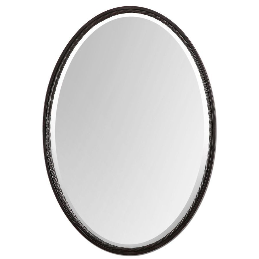 Shop Global Direct Bronze Beveled Oval Wall Mirror At Lowes Throughout Oval Beveled Wall Mirrors (View 3 of 15)