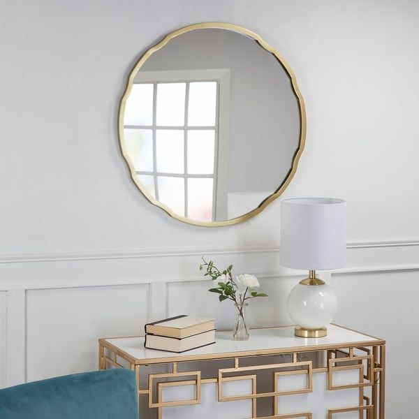 Shop Hazel Round Quatrefoil Frame Wall Mirror – Gold – Free Shipping In Bronze Quatrefoil Wall Mirrors (Photo 13 of 15)
