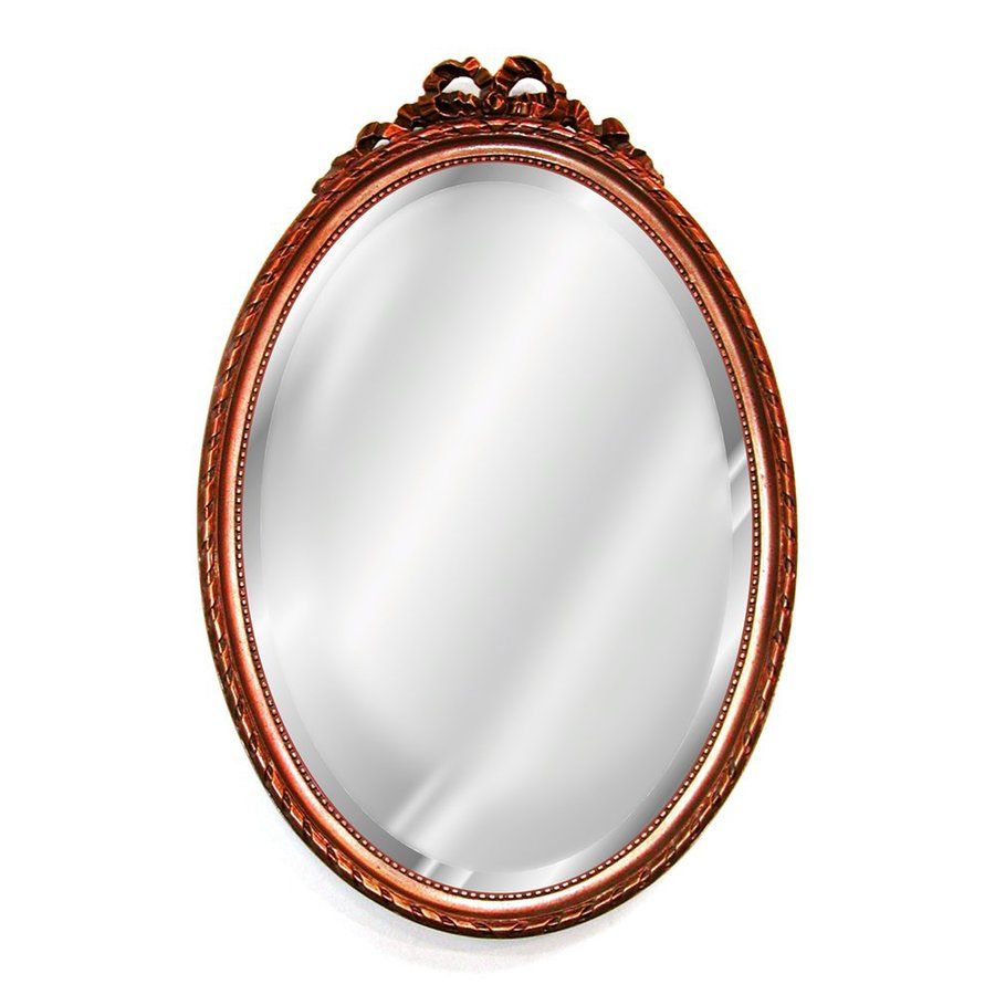 Shop Hickory Manor House Bow Bronze Beveled Oval Wall Mirror At Lowes Inside Bronze Beaded Oval Cut Mirrors (Photo 8 of 15)