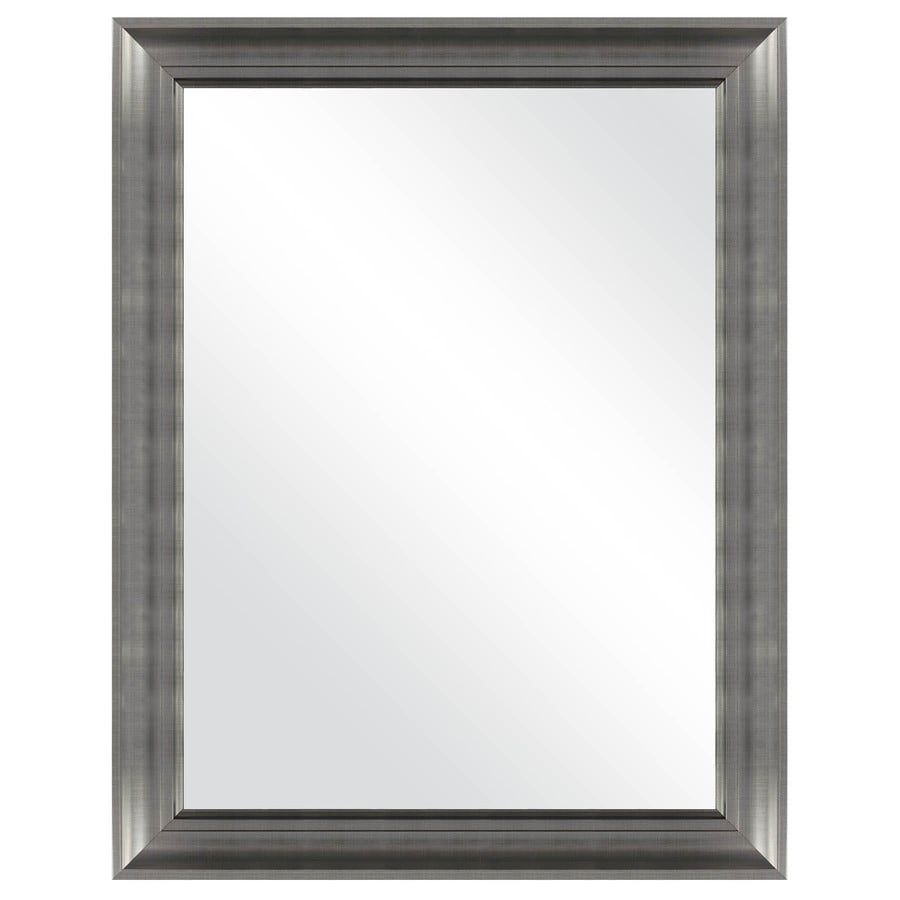 Shop Mcs Industries Brushed Nickel Rectangle Framed Wall Mirror At Pertaining To Polished Nickel Rectangular Wall Mirrors (View 2 of 15)