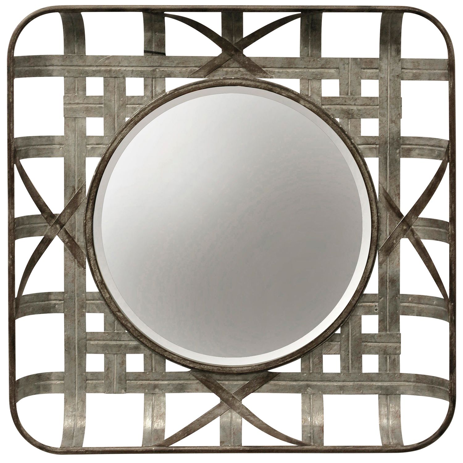 Silver Metal Grid Wall Mirror — Pier 1 Throughout Metallic Silver Framed Wall Mirrors (Photo 15 of 15)