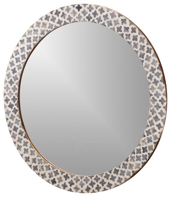 Slate Quatrefoil Round Wall Mirror – Transitional – Wall Mirrors – For Silver Quatrefoil Wall Mirrors (View 13 of 15)