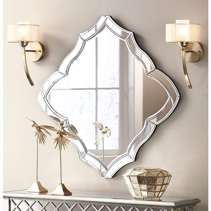 Spadaro Scalloped 39 1/4" Wide Diamond Wall Mirror – #8c867 | Lamps In Polygonal Scalloped Frameless Wall Mirrors (View 8 of 15)
