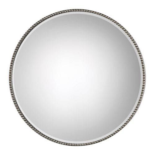 Stefania Beaded Round Mirror (with Images) | Round Mirrors, Silver Wall Throughout Round Beaded Trim Wall Mirrors (View 7 of 15)