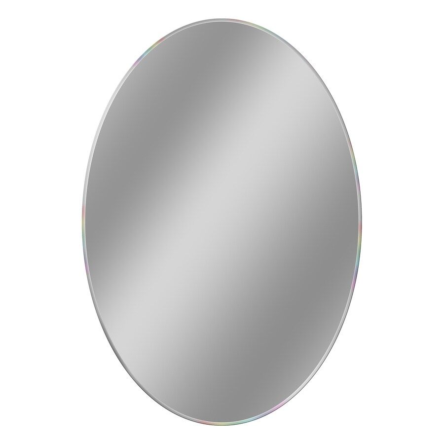 Style Selections 31 In L X 21 In W Beveled Beveled Frameless Oval Wall With Regard To Oval Beveled Frameless Wall Mirrors (View 3 of 15)