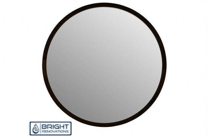 Sylinn Round Mirror With Matte Black Frame 750mm For Matte Black Octagon Led Wall Mirrors (View 8 of 15)