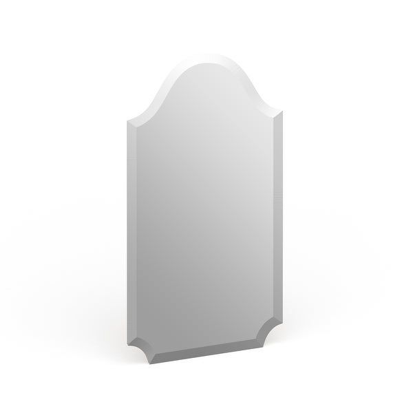 Tall Arched Scalloped Frameless Wall Mirror – Silver – Overstock – 11342674 In Polygonal Scalloped Frameless Wall Mirrors (View 5 of 15)