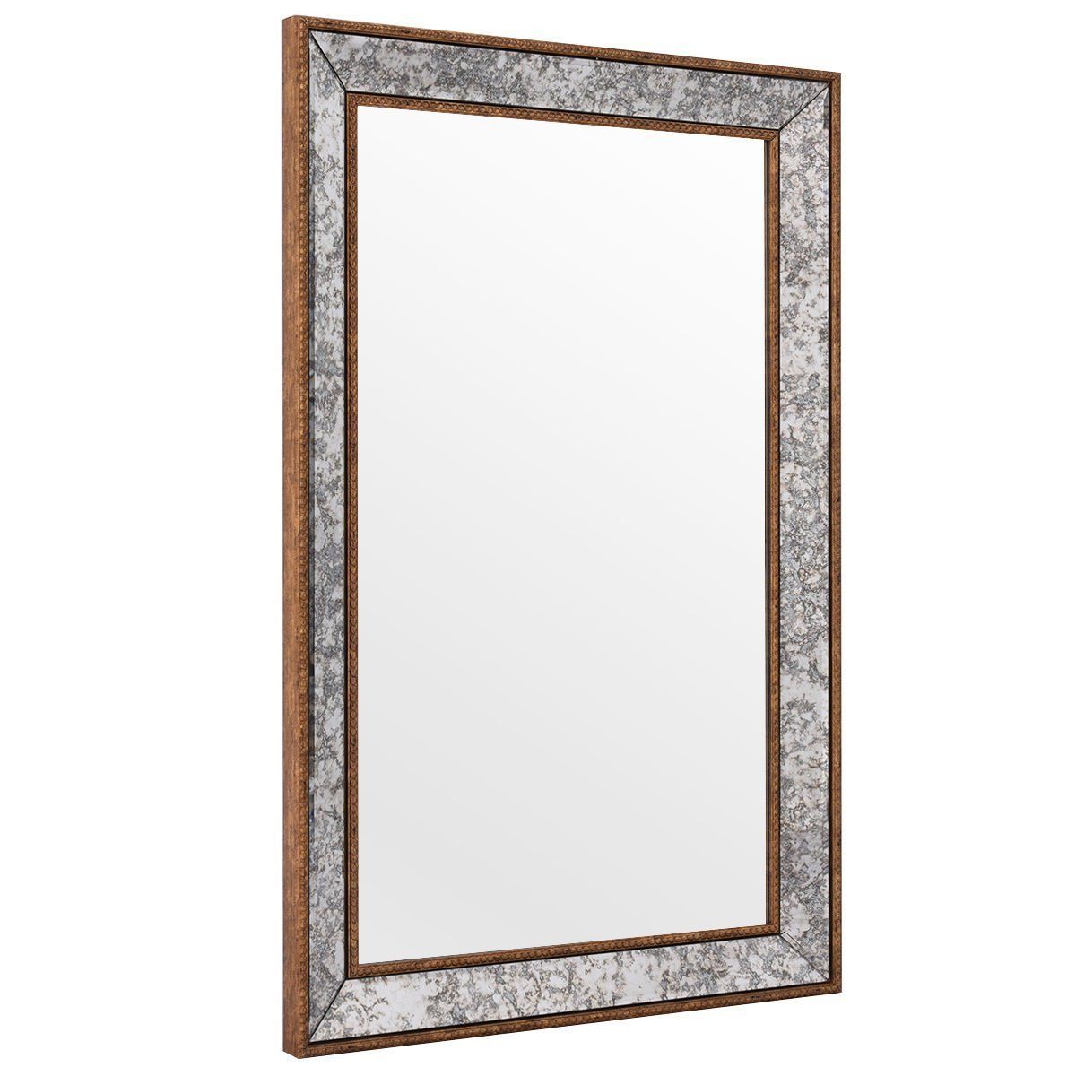 Tangkula 36' Wall Mirror Beveled Mirror Rectangle Bathroom Home Decor For Rounded Cut Edge Wall Mirrors (View 10 of 15)