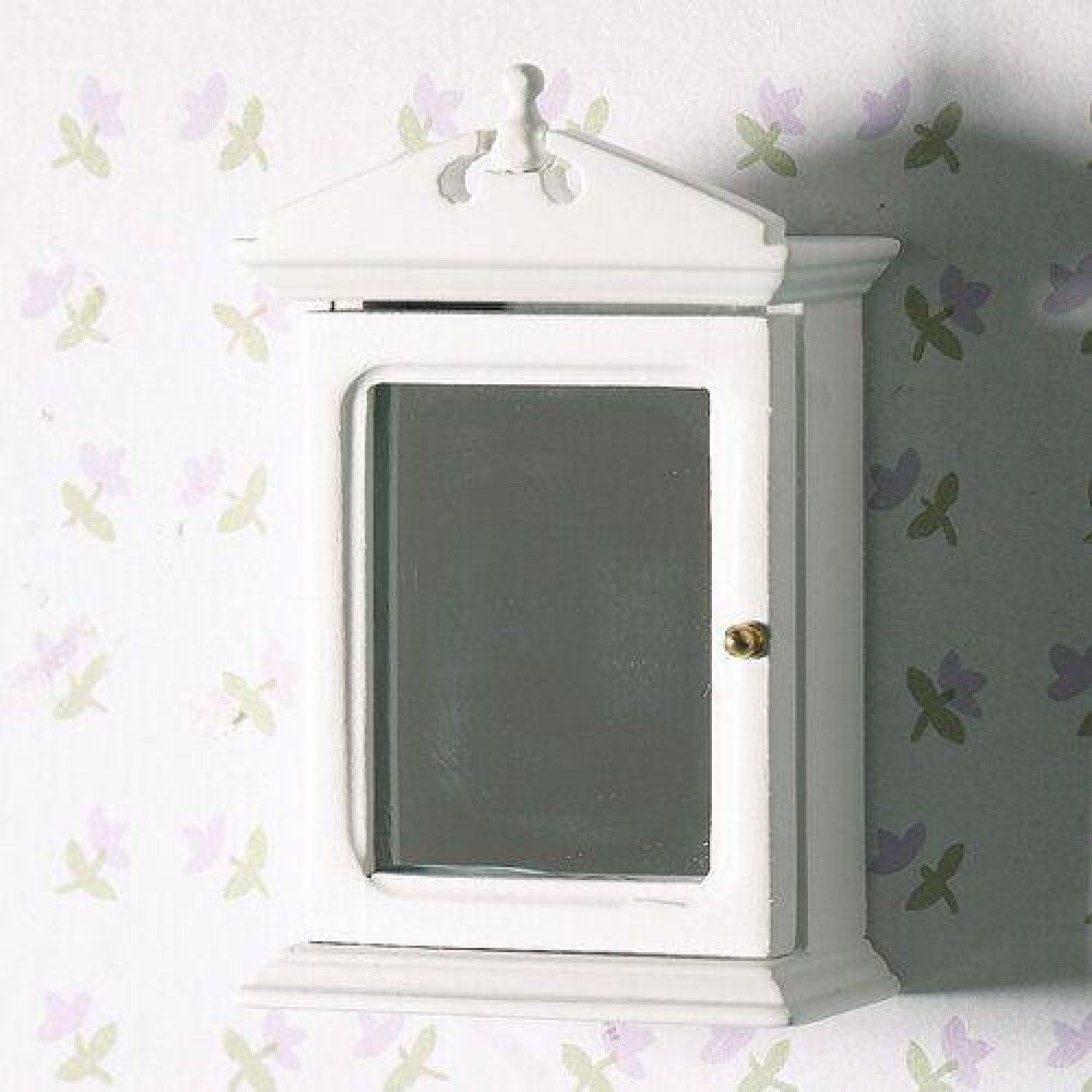 The Dolls House Emporium White Bathroom Cabinet With Mirror Pertaining To White Decorative Vanity Mirrors (View 2 of 15)