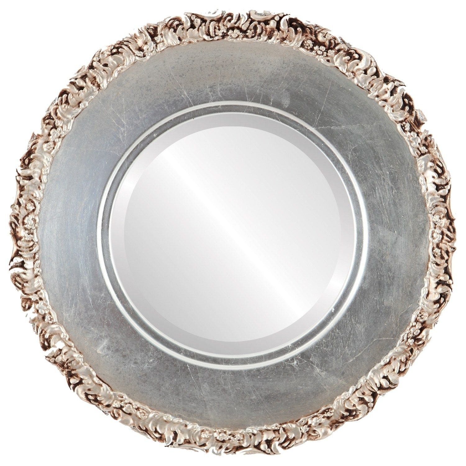 The Oval And Round Mirror Store Williamsburg Framed Round Mirror In Pertaining To Antique Silver Oval Wall Mirrors (View 2 of 15)