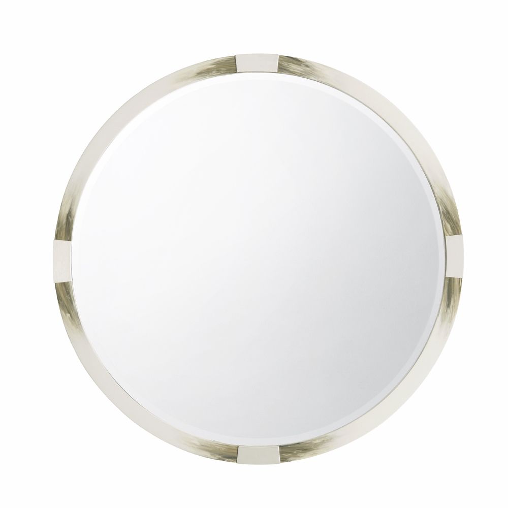 Theodore Alexander – Cutting Edge Mirror Round, Longhorn White – 3102 452 With Jagged Edge Round Wall Mirrors (Photo 3 of 15)