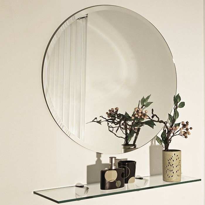 Top Quality A Grade Round Frameless Beveled Bathroom Mirrors – Buy With Regard To Frameless Round Beveled Wall Mirrors (View 11 of 15)