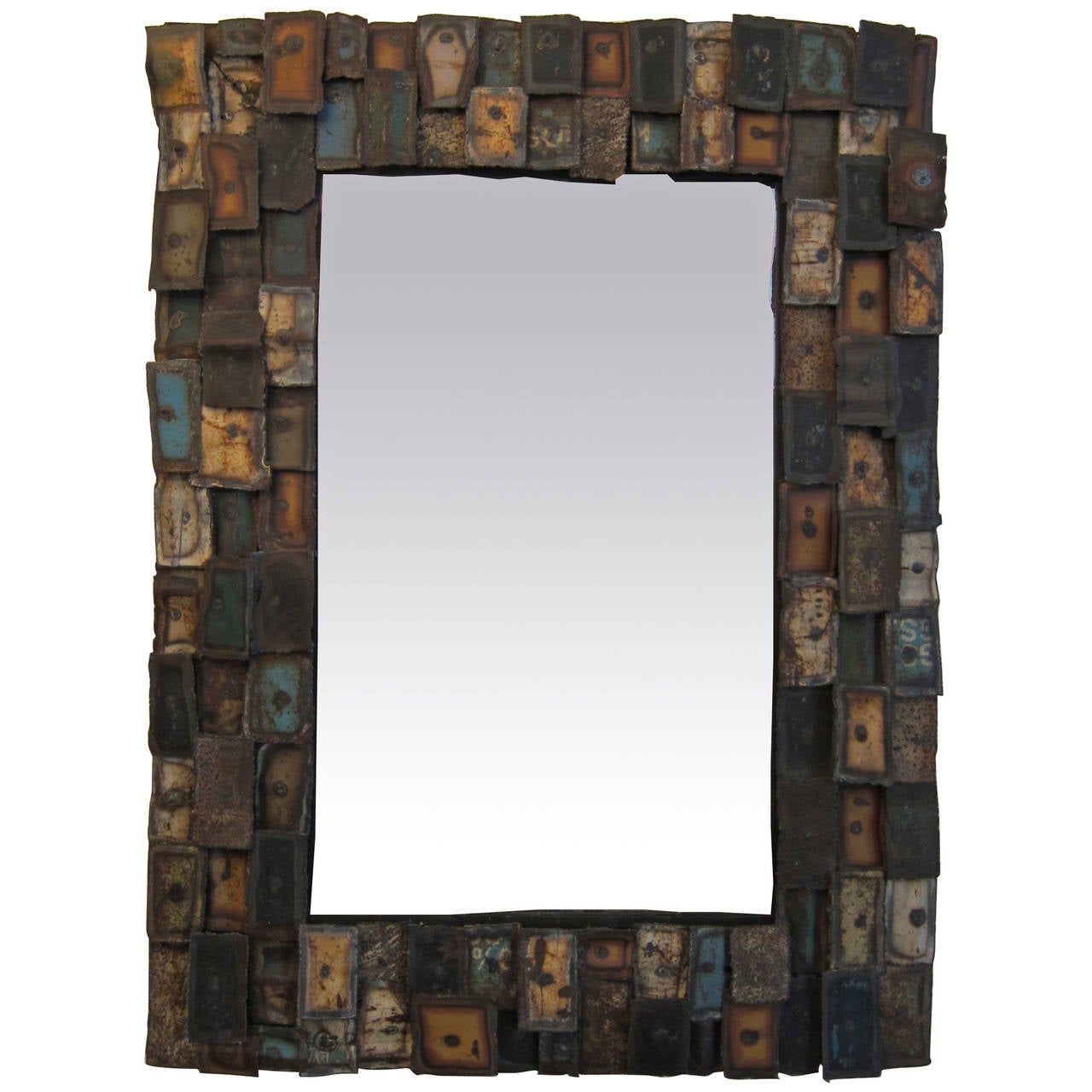 Torch Cut Patchwork Metal Wall Mirror At 1stdibs Pertaining To Silver Metal Cut Edge Wall Mirrors (Photo 12 of 15)