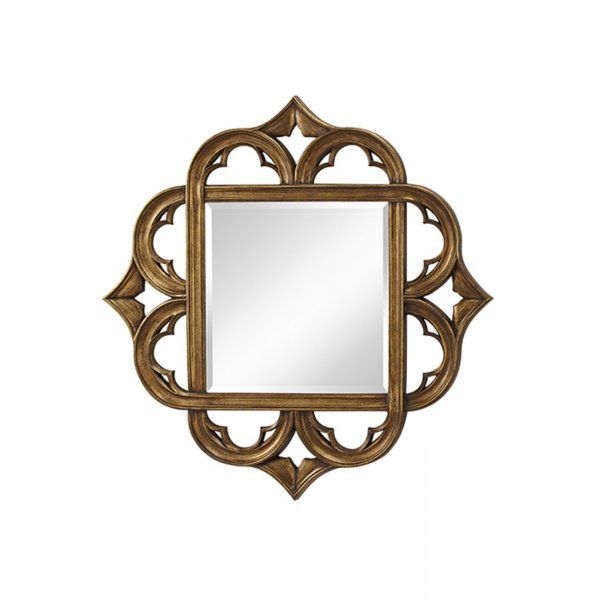 Traditional Large Square Mirror With Antique Gold Gothic Frame With Regard To Gold Square Oversized Wall Mirrors (Photo 11 of 15)
