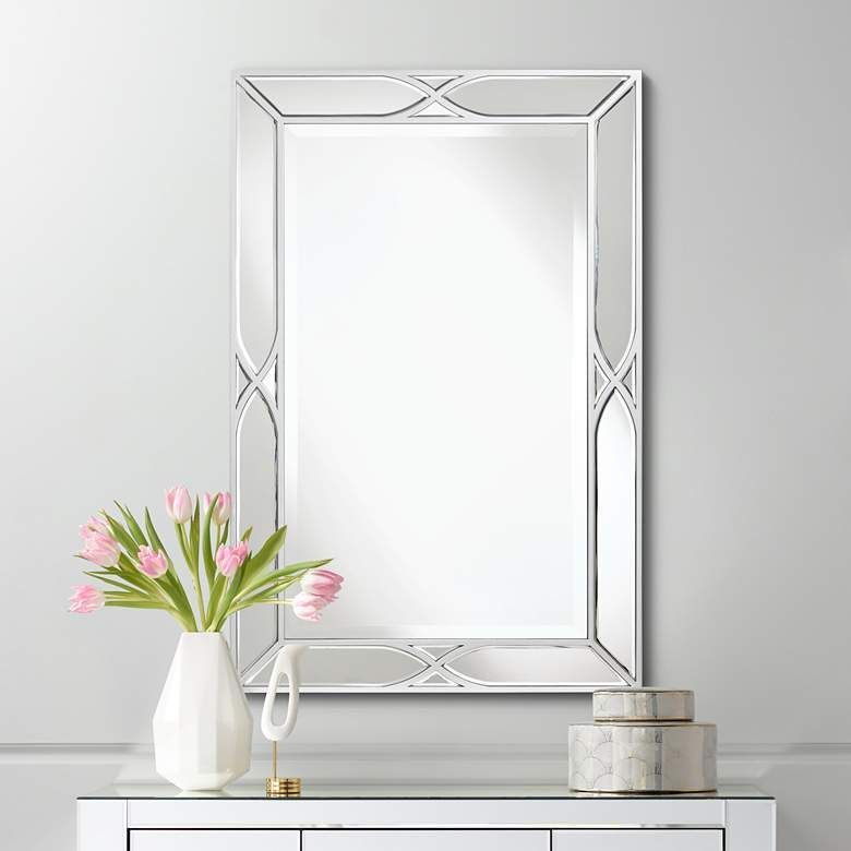 Tryon Silver 25" X 38" Beveled Wall Mirror – #8j269 | Lamps Plus With Silver Beveled Wall Mirrors (View 12 of 15)