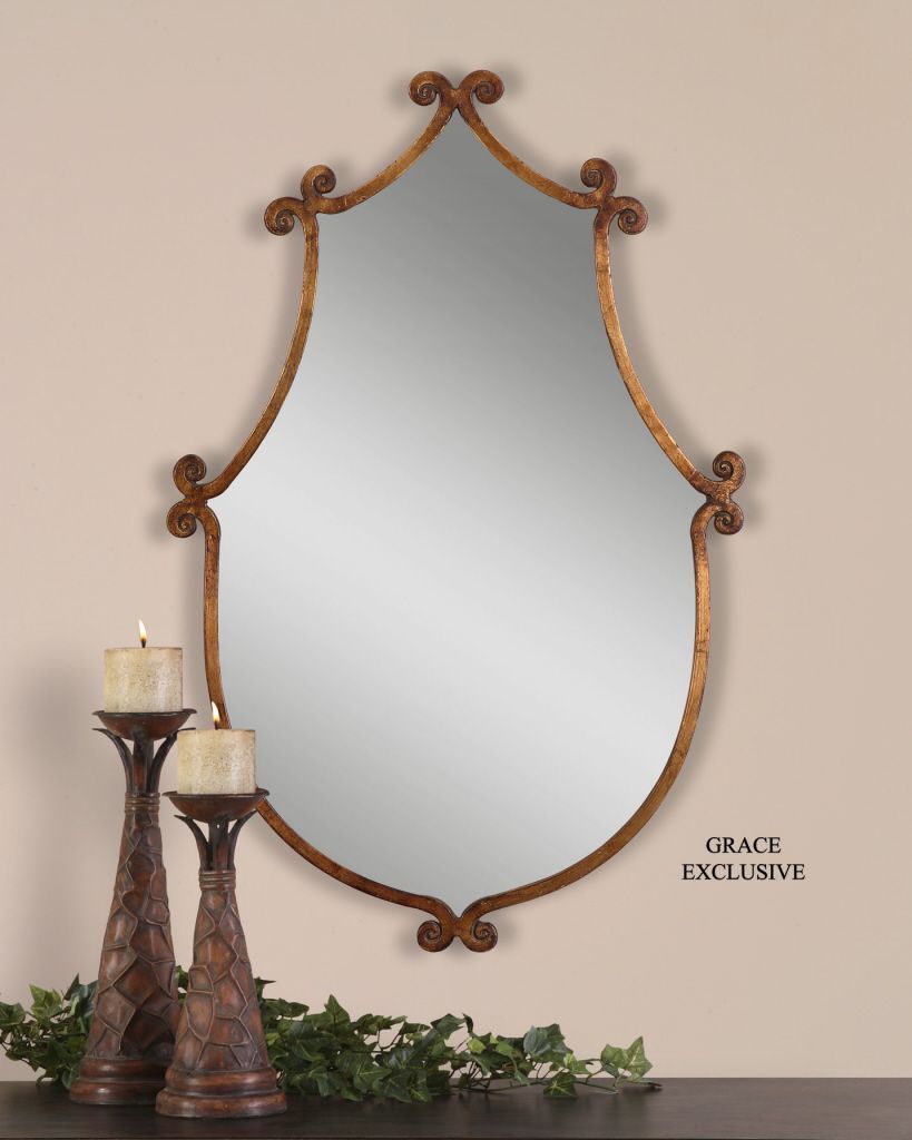 Tulane Simple Swirl Mirror | Antique Gold Mirror, Gold Mirror Wall Inside Gold Metal Framed Wall Mirrors (View 3 of 15)