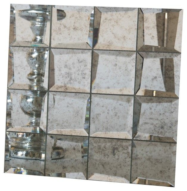 Uneven Beveled Edge Mirror Mosaic, Antique, Sample – Contemporary Regarding Tile Edge Mirrors (View 13 of 15)