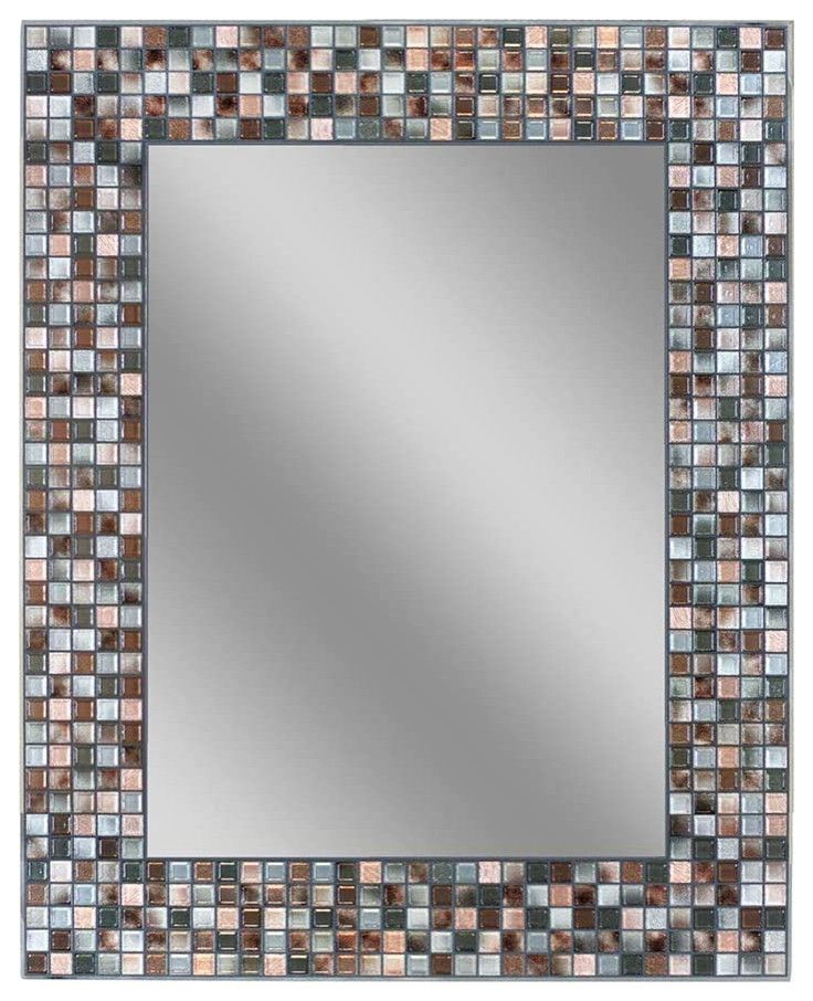 Unique Wall Mirror, Rectangular Shape With Elegant Mosaic Border For Square Modern Wall Mirrors (Photo 12 of 15)