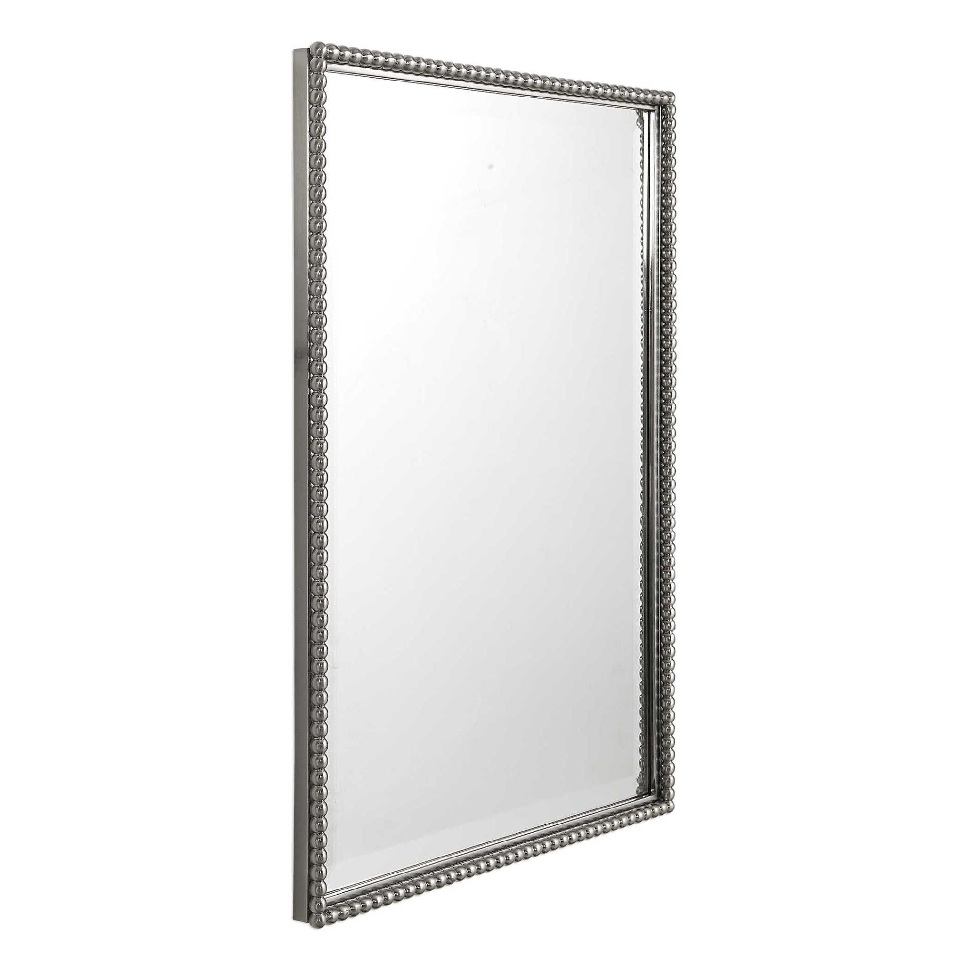 Uttermost 01113 Nickel Sherise Rectangle Rectangular Mirror | Ebay Pertaining To Brushed Nickel Rectangular Wall Mirrors (Photo 9 of 15)