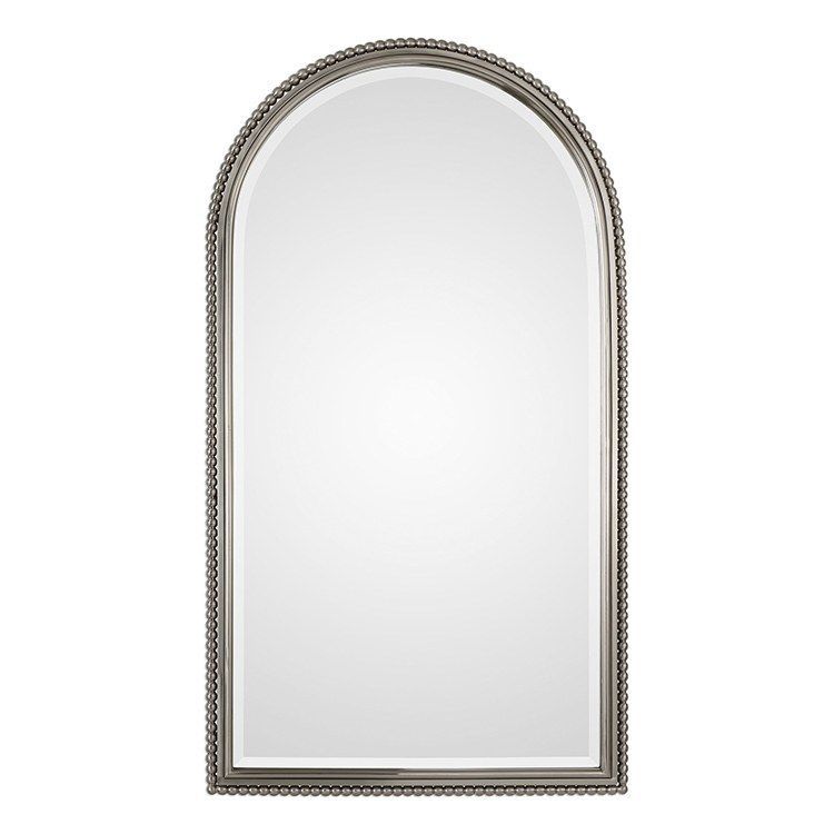 Uttermost 09374 Sherise Arch Wall Mirror | Arch Mirror, Brushed Nickel Throughout Polished Nickel Rectangular Wall Mirrors (Photo 12 of 15)
