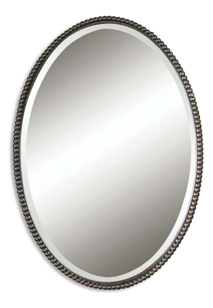 Uttermost B Oil Rubbed Bronze Sherise Oval Beveled Mirror With Beaded Pertaining To Oil Rubbed Bronze Finish Oval Wall Mirrors (Photo 7 of 15)
