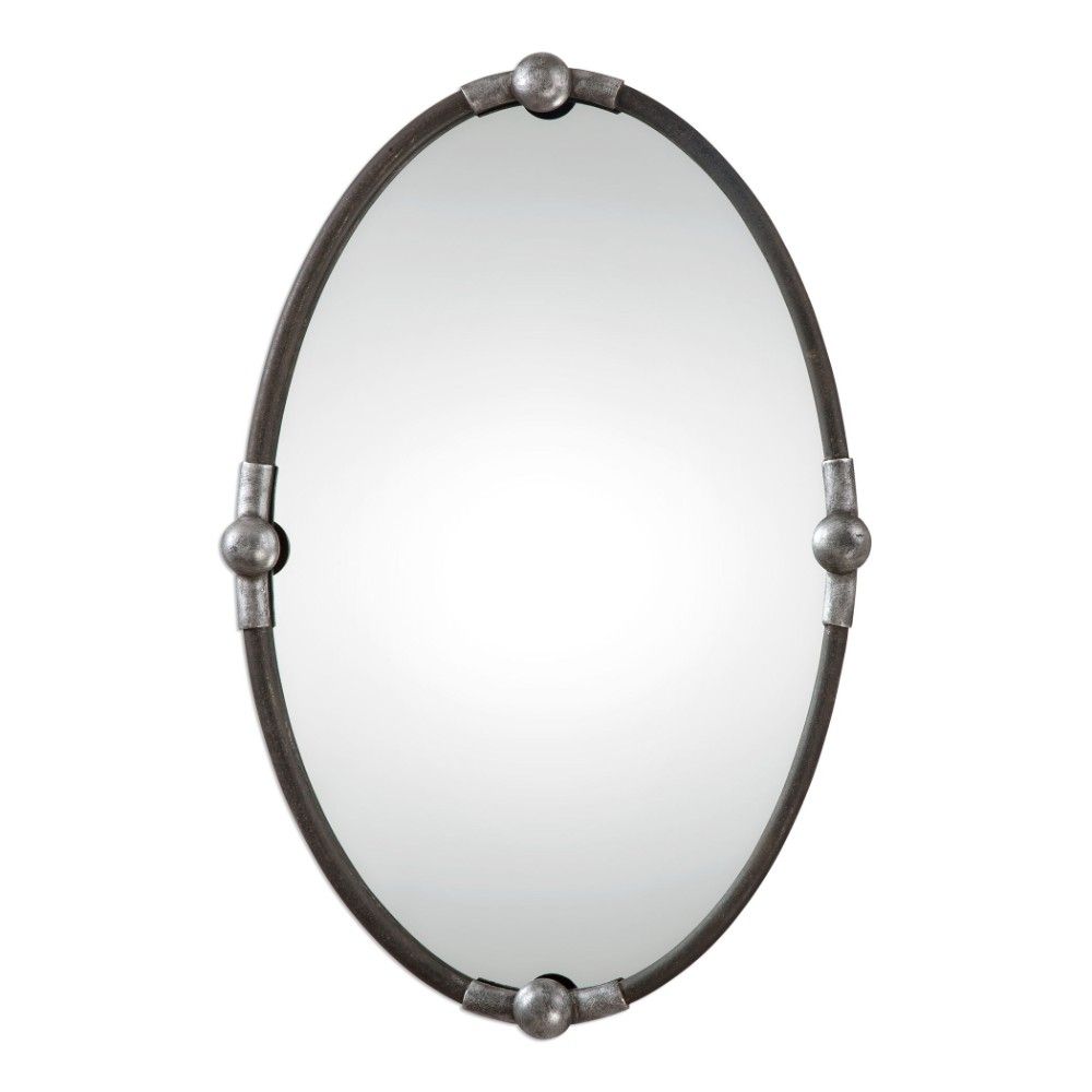 Uttermost Carrick Black Oval Mirror Pertaining To Matte Black Metal Oval Wall Mirrors (Photo 12 of 15)