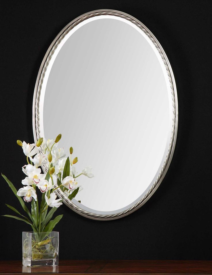 Uttermost Casalina 22 X 32 Nickel Oval Wall Mirror In 2020 | Brushed For Brushed Nickel Octagon Mirrors (View 7 of 15)