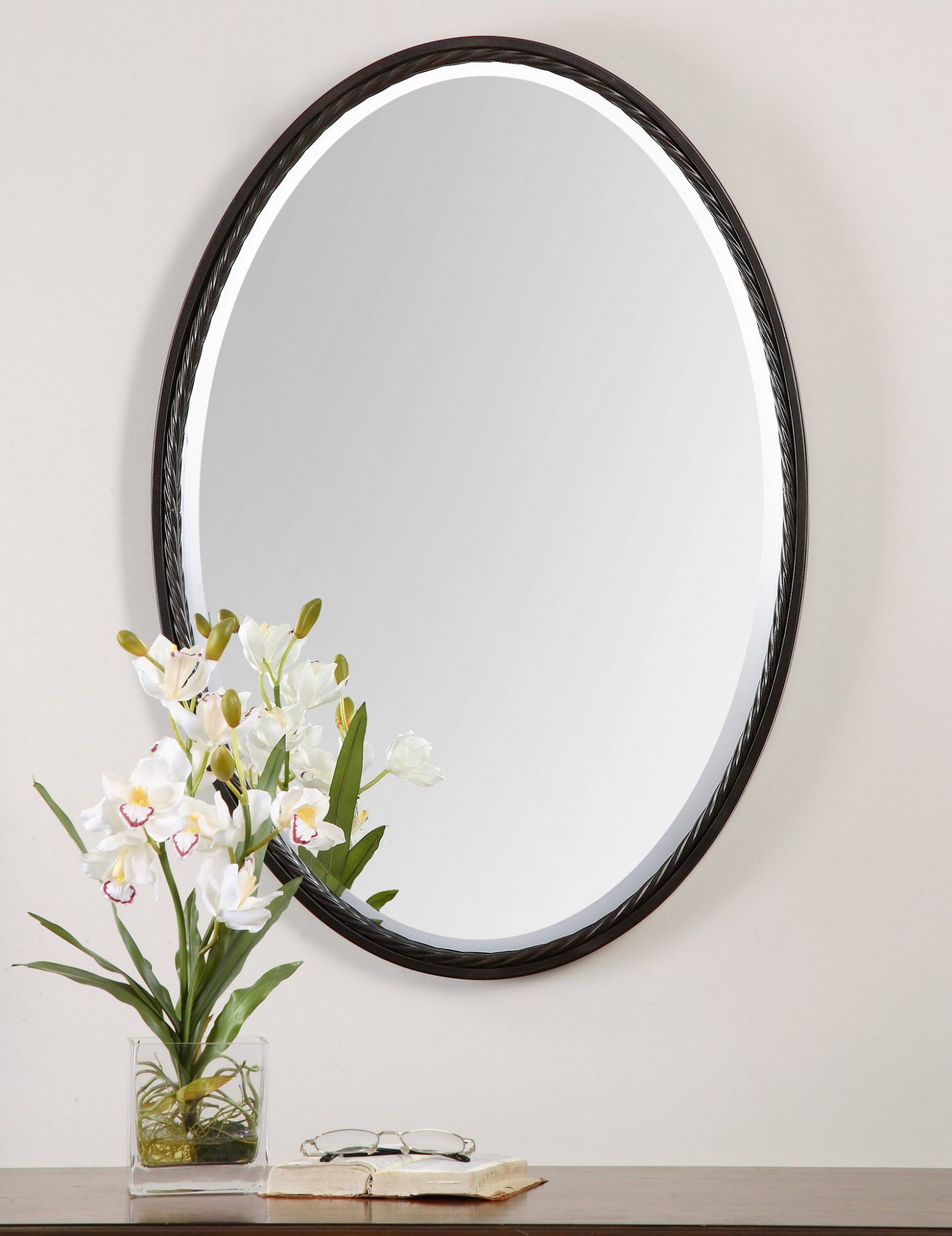 Uttermost Casalina Oil Rubbed Bronze Oval Mirror – Sacksteder's Inside Oil Rubbed Bronze Finish Oval Wall Mirrors (Photo 15 of 15)