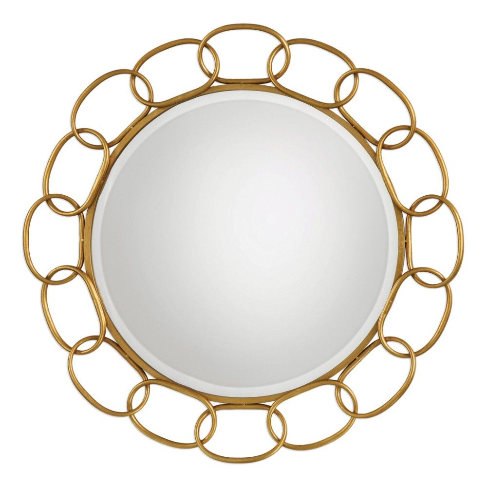 Uttermost Circulus Gold Round Mirror With Round Metal Luxe Gold Wall Mirrors (View 7 of 15)