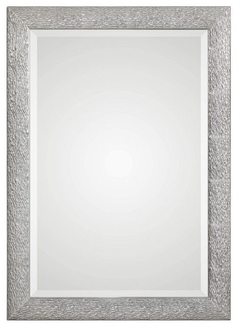 Uttermost Mossley Metallic Silver Mirror – Contemporary – Wall Mirrors For Metallic Silver Wall Mirrors (View 8 of 15)