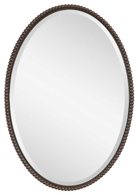 Uttermost Sherise Bronze Oval Mirror – Traditional – Bathroom Mirrors With Bronze Beaded Oval Cut Mirrors (Photo 15 of 15)