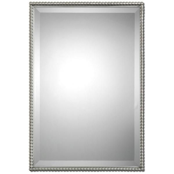 Uttermost, Sherise, Brushed Nickel Mirror, Mirror, Wall Mirror, Glass With Brushed Nickel Rectangular Wall Mirrors (Photo 15 of 15)
