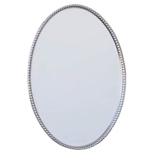 Uttermost Sherise Brushed Nickel Oval Mirror | Bellacor With Regard To Polished Nickel Oval Wall Mirrors (View 9 of 15)