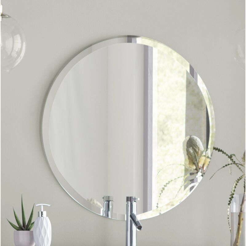 Valdosta Modern And Contemporary Beveled Frameless Bathroom / Vanity With Frameless Tri Bevel Wall Mirrors (View 2 of 15)