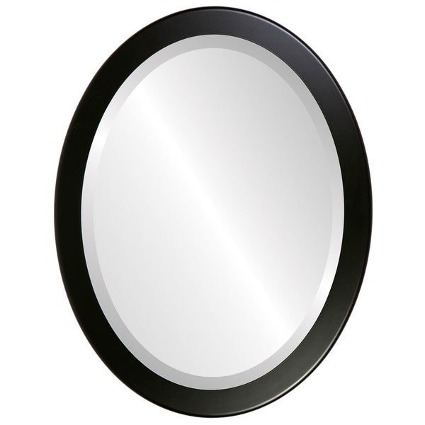 Vienna Framed Oval Mirror In Matte Black – Overstock – 20601183 Within Framed Matte Black Square Wall Mirrors (View 3 of 15)
