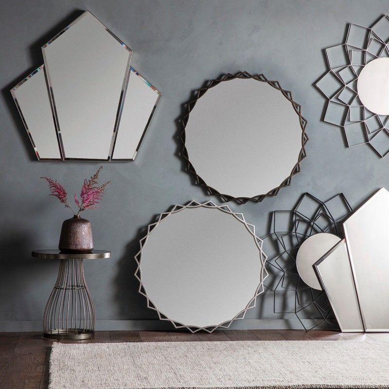 Vinny Metal Frame Wall Mirror, 100cm, Silver Throughout Metallic Silver Wall Mirrors (View 14 of 15)